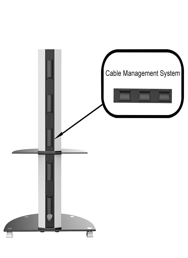 Stargold Glass TV Stand Floor Media Console TV Mount Bracket Screen Size 32-65 Inch Black  - Image 5