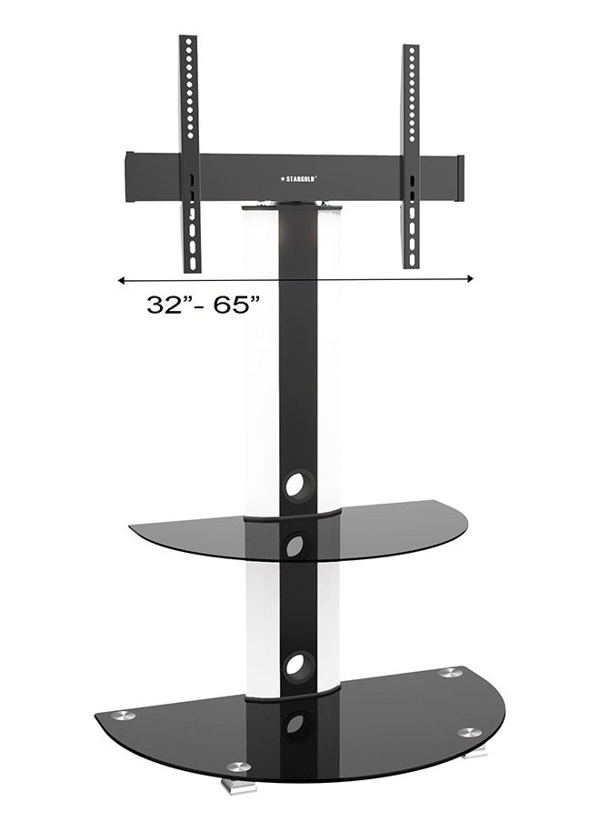 Stargold Glass TV Stand Floor Media Console TV Mount Bracket Screen Size 32-65 Inch Black  - Image 4
