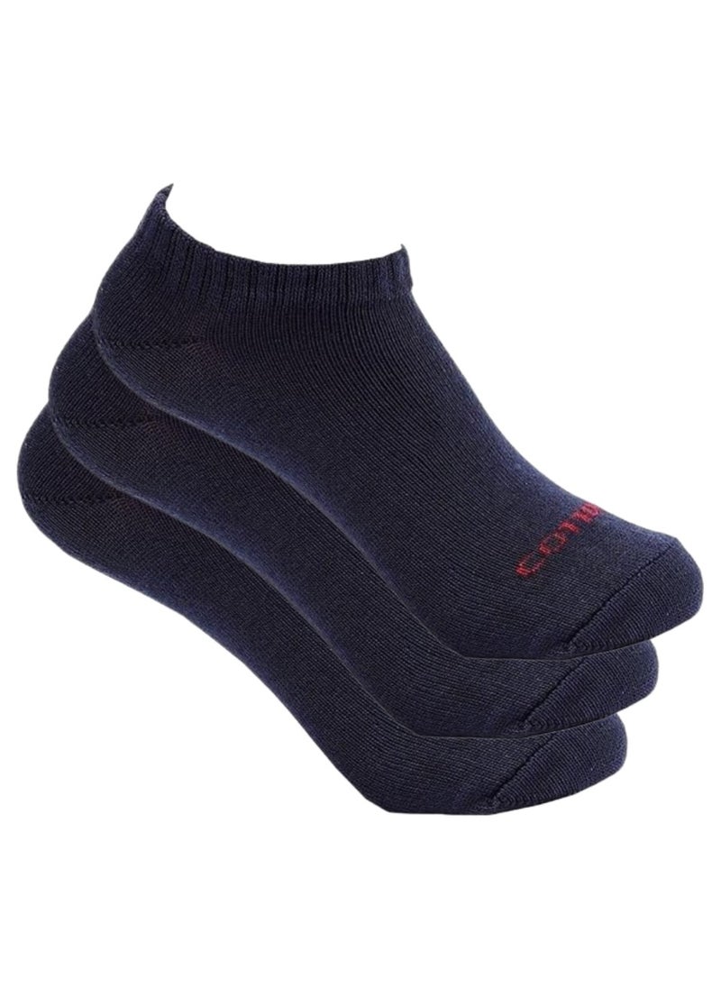 COTTONIL - Ankle Socks - Bundle of 3 Navy Blue Socks - Image 1