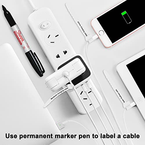 Neepanda 12 Pack Reusable Cable Zip Ties, 4.5 Inch Elastic Silicone Cord Organizer Straps for Bundling and Organizing Phone Charging, Cable Wire, Headphones, Management Home Office Table (White) - Image 2