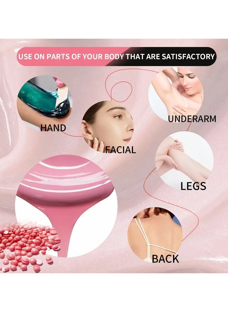 روزينو 2 حزمة حبات الشمع الصلب غير مؤلمة لإزالة الشعر-50 جرام-كريم - Image 4