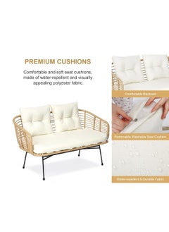 Wooden Twist Robust Design Sectional Conversation All-Weather Outdoor 4-Piece Sofa Set  - Image 5
