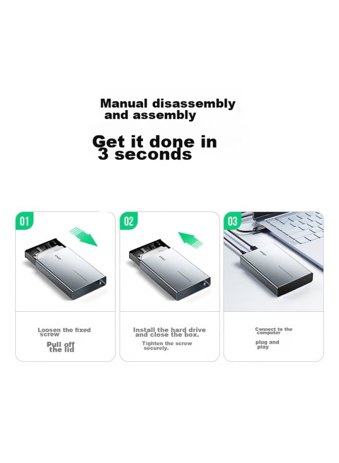 EAGET Yijie Type-c3.1 External Hard Drive Enclosure, 2.5/3.5 Inch, For Laptops And Desktops, Sata Ssd And Hdd, External Case - Image 5