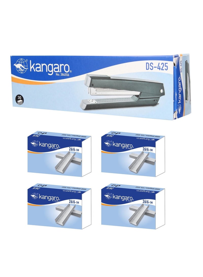 Kangaro Full Strip Metal Stapler With 4 Pack of Pins Assorted Colours - Image 1