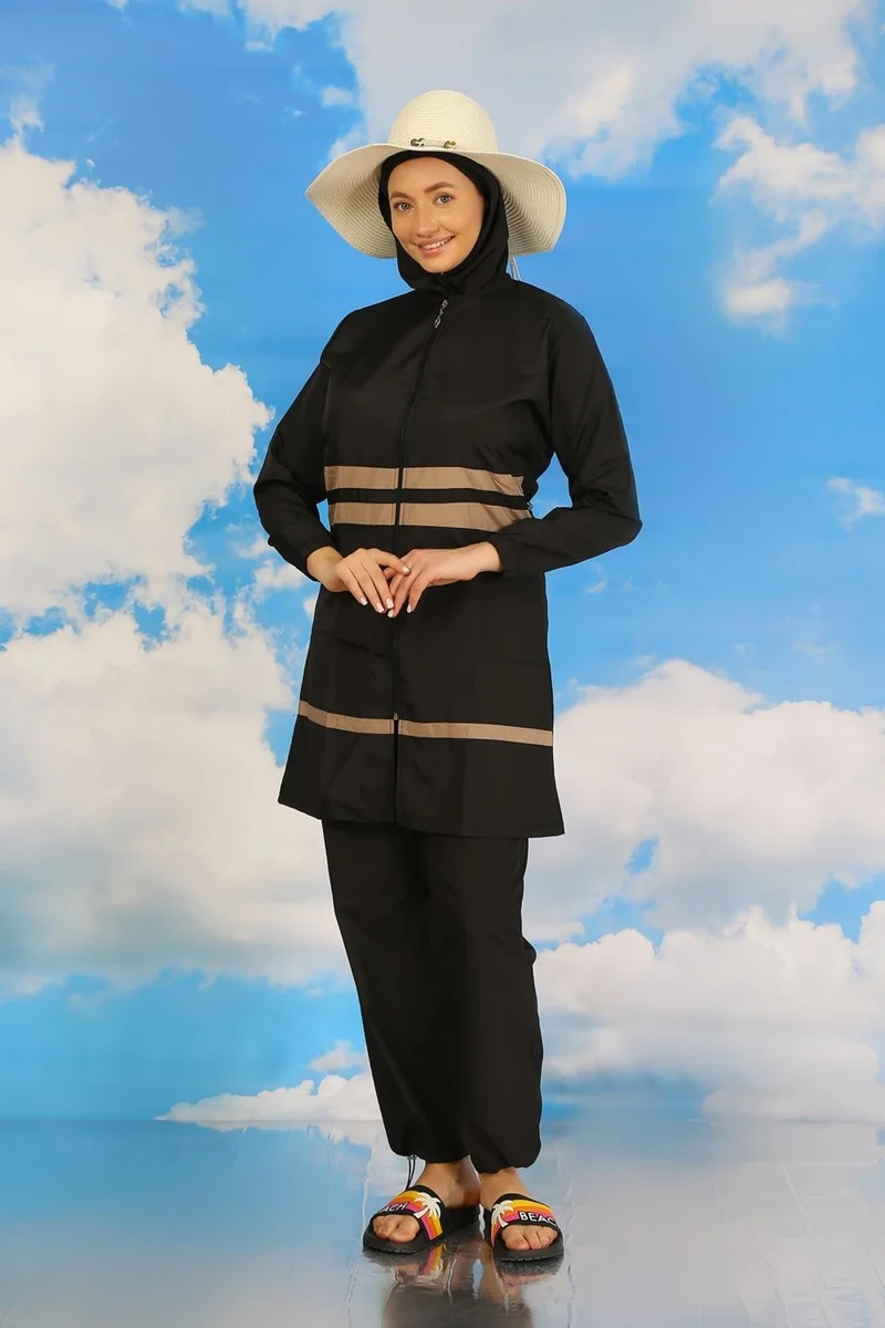 Akbeniz Women's Full Hijab Swimsuit Black 31062