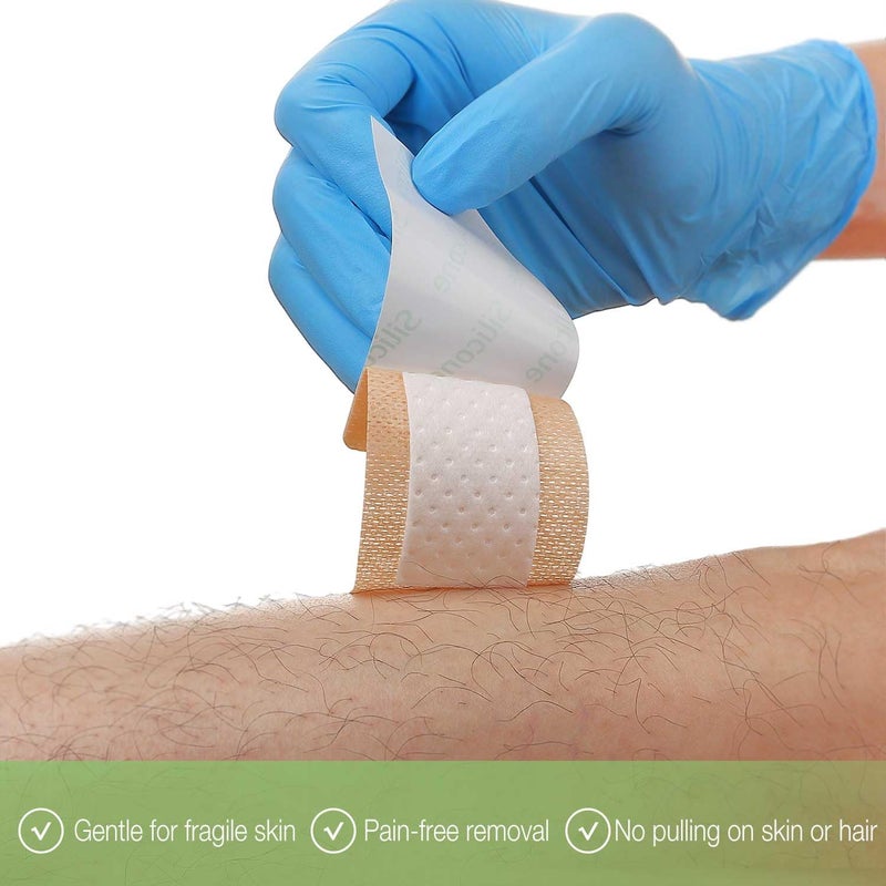 NeuHeils Silicone Adhesive Bandages for Sensitive Skin  Large 2x4 Inch 40 Count  Hypoallergenic  Waterproof Wound Care  PainFree Removal NonStick Pad Gentle for Fragile Skin - Image 2