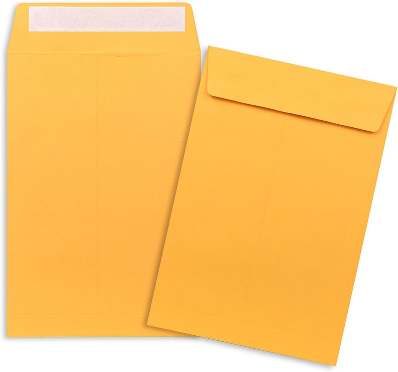 AZAZA 6x9 Self-Seal Envelopes 50 Pack - Manilla Catalog Mailing Envelopes for Photos, Cards, Documents - Image 1