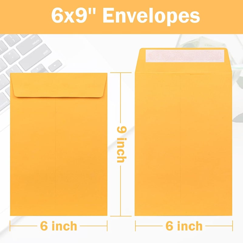 AZAZA 6x9 Self-Seal Envelopes 50 Pack - Manilla Catalog Mailing Envelopes for Photos, Cards, Documents - Image 2