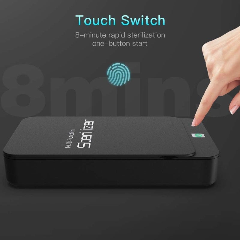 woobles UV Cell Phone Sanitizer, Aromatherapy Function Phone Disinfector, Portable Multi-Function Sterilizer Suitable for Mobile Phones, Toothbrushes, Watches, Masks, Headphones, Jewellery BLACK - Image 2