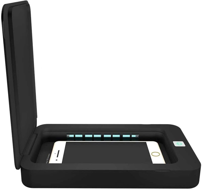 woobles UV Cell Phone Sanitizer, Aromatherapy Function Phone Disinfector, Portable Multi-Function Sterilizer Suitable for Mobile Phones, Toothbrushes, Watches, Masks, Headphones, Jewellery BLACK - Image 1