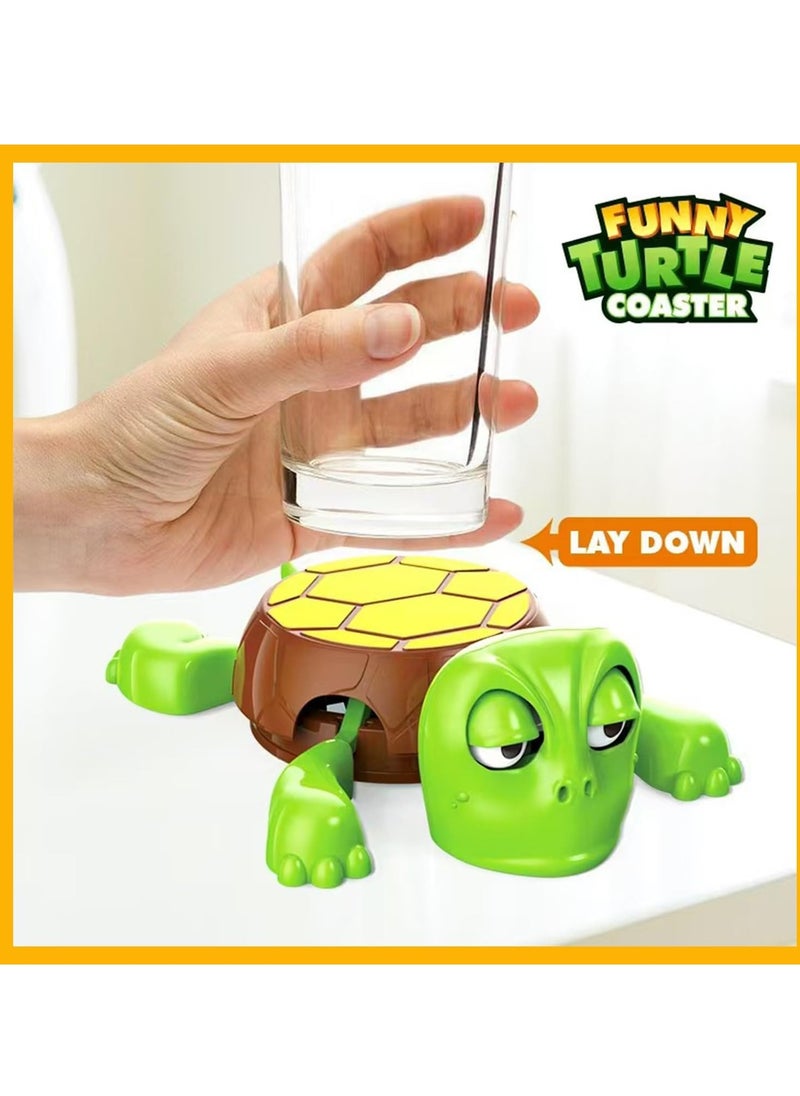 Geustos Turtle Coaster, Funny Tea Coasters with Interactive Expression, Turtle Cup Holder, Insulated Drink Mat for Coffee and Wine Glasses, Home Decor and Kitchen Accessories (light green)  - Image 4
