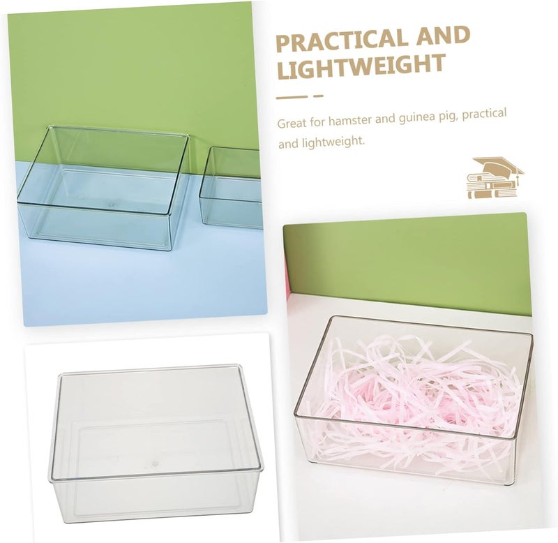 Transparent Hamster Bath Container Multi-Functional Pet Feeder Bathing Space for Animals Practical Design for Hamsters Gerbils Mice Stylish Compact Pet Supplies - Image 4