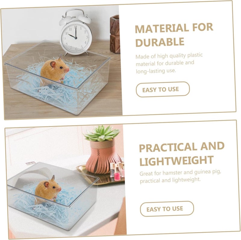 Transparent Hamster Bath Container Multi-Functional Pet Feeder Bathing Space for Animals Practical Design for Hamsters Gerbils Mice Stylish Compact Pet Supplies - Image 2