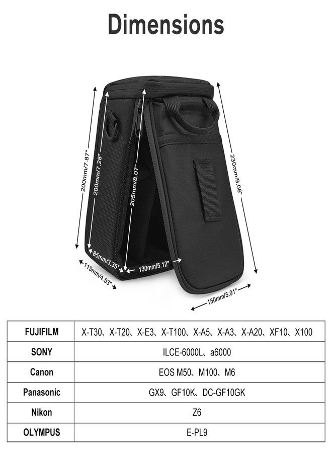 S-ZONE Camera Insert Bag Waterproof Lens Cube Case Compatible with Nikon Canon Sony Fuji for SLR DSLR Mirrorless Lens Cables Accessories - Image 3