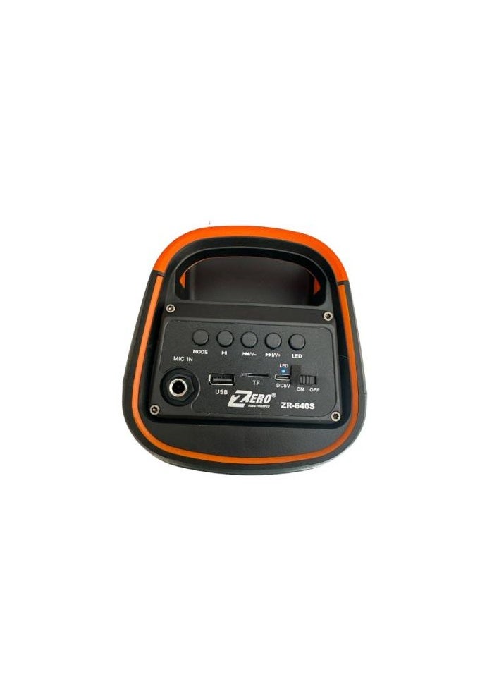 زيرو - مكبر الصوت ZR-640S 1.0 مع ميكروفون و بطارية - لون أسود - Image 1