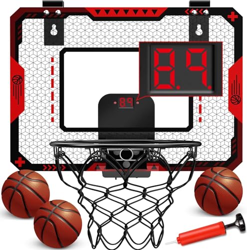 OCHIDO Indoor Basketball Hoop for Kids 5 6 7 8 9 10Years Old BoysMini Basketball Hoop Over The Door Mini Hoop with Electronic Scoreboard  3 BallsKids Basketball Hoop Sport Toys for Gift for Boys Age 510 - Image 1