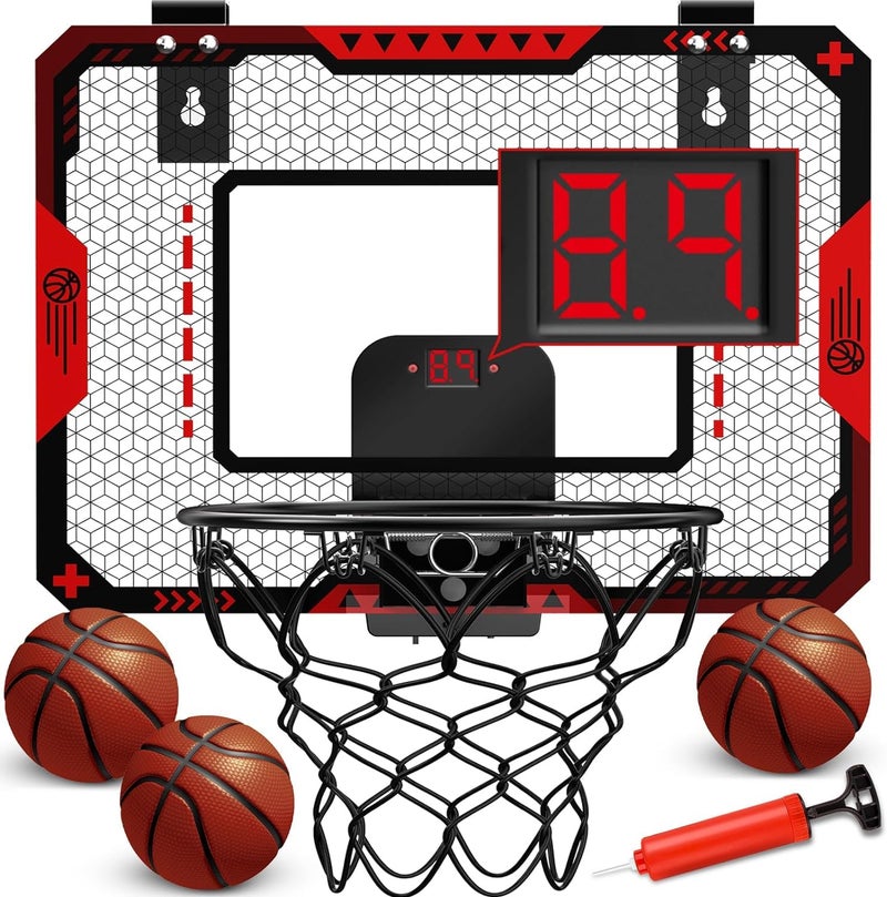 OCHIDO Indoor Basketball Hoop for Kids 5 6 7 8 9 10Years Old BoysMini Basketball Hoop Over The Door Mini Hoop with Electronic Scoreboard  3 BallsKids Basketball Hoop Sport Toys for Gift for Boys Age 510 - Image 2