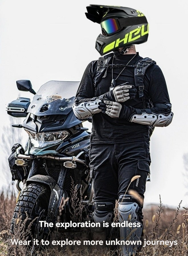 Kuqibao 4-Piece Full Face Racing Motorcycle Helmet Kit Protective Gear Motorcycle Helmets Street Bike Racing Moto Helmet Cartoon Car Helmet Electric Car Helmet Suitable For Young Boys And Girls (Green)﻿ - Image 4