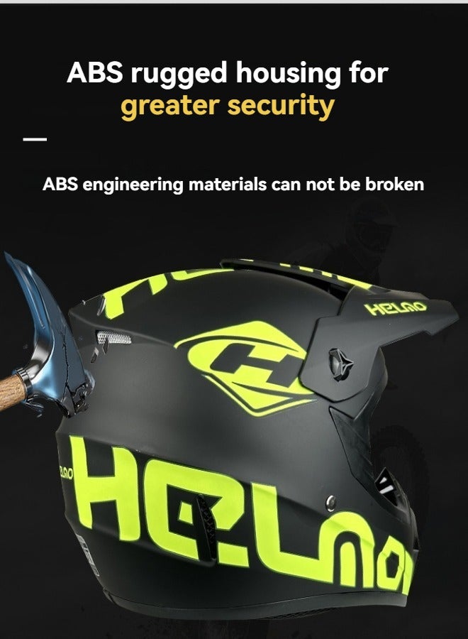 Kuqibao 4-Piece Full Face Racing Motorcycle Helmet Kit Protective Gear Motorcycle Helmets Street Bike Racing Moto Helmet Cartoon Car Helmet Electric Car Helmet Suitable For Young Boys And Girls (Green)﻿ - Image 5