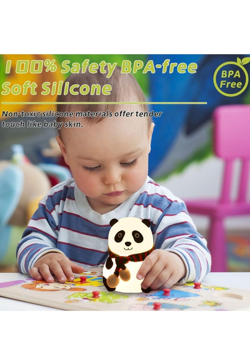 JAJEEK Panda Lamp with Color Changing Light – USB Rechargeable, Fun and Cute Night Light for Kids Rooms, Adjustable Brightness, Soft Glow for Sleep & Relaxation (White) - Image 3