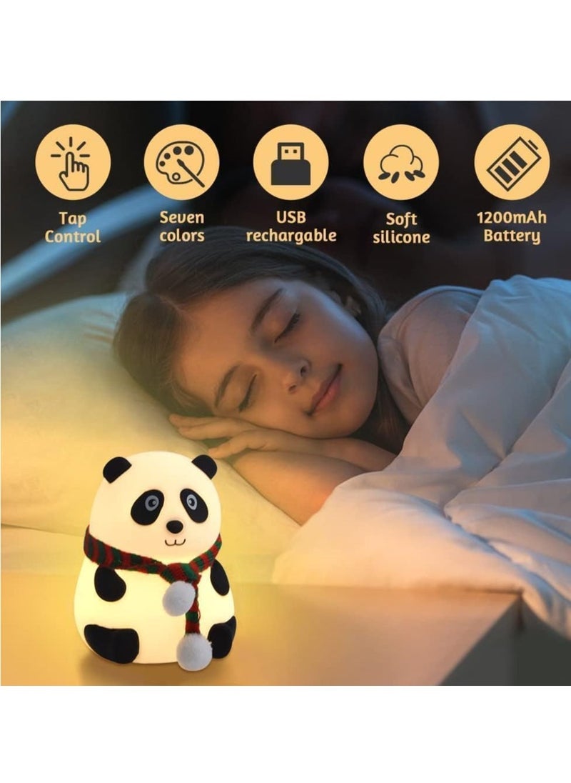 JAJEEK Panda Lamp with Color Changing Light – USB Rechargeable, Fun and Cute Night Light for Kids Rooms, Adjustable Brightness, Soft Glow for Sleep & Relaxation (White) - Image 5