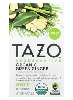 TAZO Regenerative Green Tea Organic Green Ginger 16 Tea Bags 1.23 oz (35 g) 