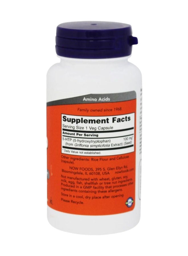 now كبسولات نباتية 5-HTP 100 مجم، 60 كبسولة - Image 2