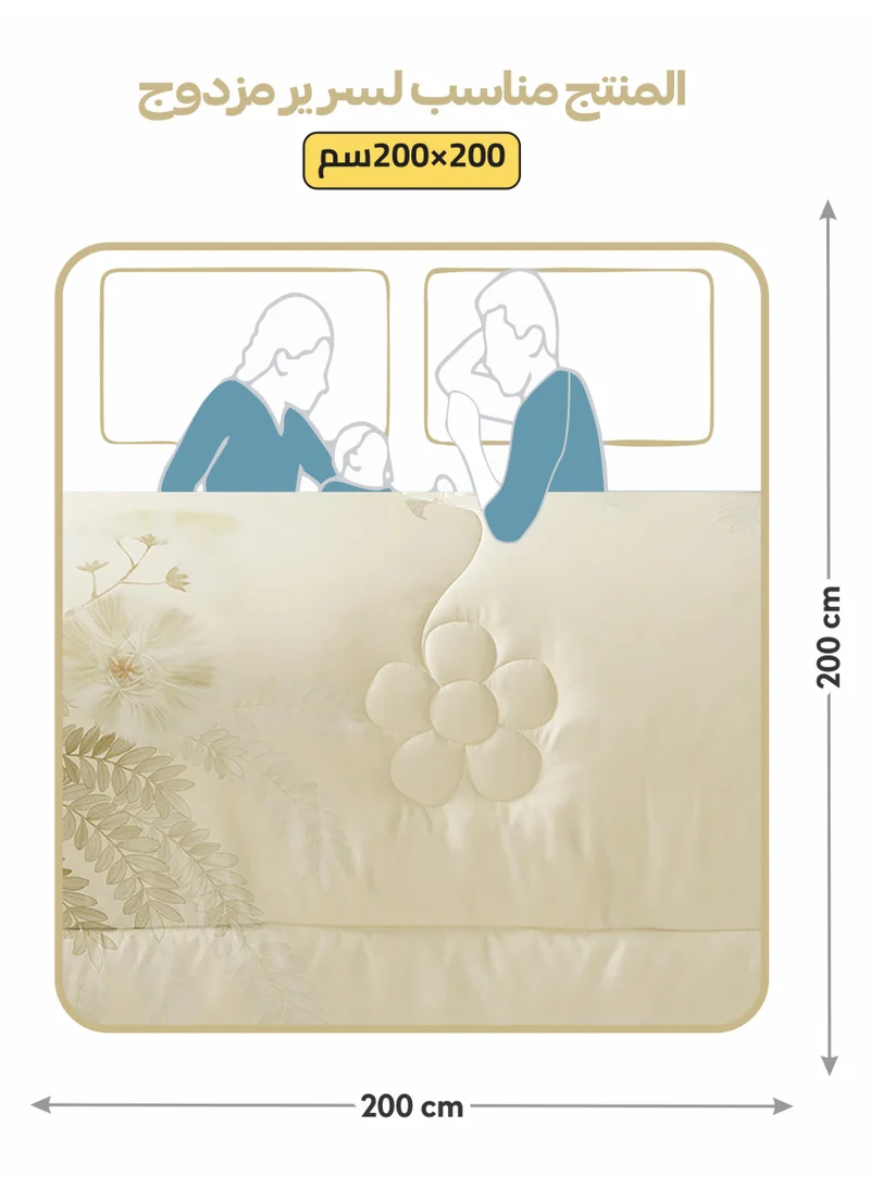 Donetella Bedding Comforter Set, King Size Fits 200x200 cm - 7-Pcs Digital Print Quilted Bed Set, Microfiber Fabric - 1 Comforter, 1 Fitted Sheet, 2 Pillow Shams, 2 Pillowcases 1 Cushion Cover.
