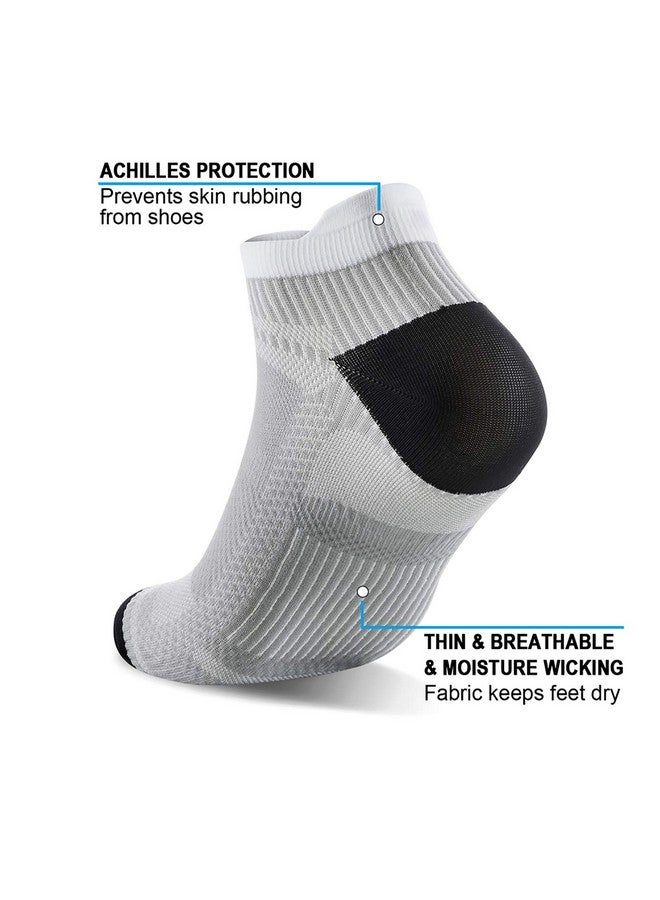 PAPLUS Compression Running Socks for Men & Women, Ankle Socks for Runners, Plantar Fasciitis, Cycling, Athletic, Gym, Low Cut No Show Athletic Socks with Arch Support, Grey, Large-X-Large - Image 3