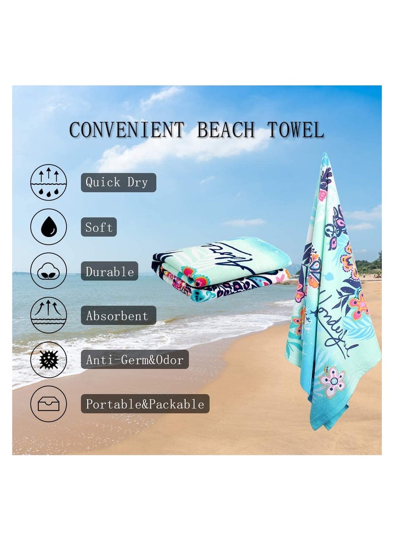 DUNISO Beach Towel Oversized Microfiber Beach Towels for Travel Quick Dry Towel for Swimmers Sand Proof Beach Towels for Women Men Girls Cool Pool Towels Beach Accessories Super Absorbent Towel 75*150cm  - Image 5