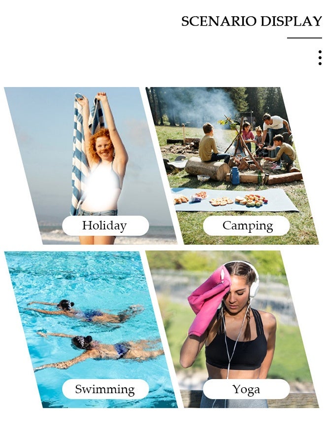 DUNISO منشفة الشاطئ مناشف الشاطئ المصنوعة من الألياف الدقيقة كبيرة الحجم للسفر، منشفة سريعة الجفاف للسباحين، مناشف الشاطئ المقاومة للرمل للنساء والرجال والفتيات، مناشف حمام السباحة الرائعة، ملحقات الشاطئ، منشفة فائقة الامتصاص 75*150 سم - Image 2