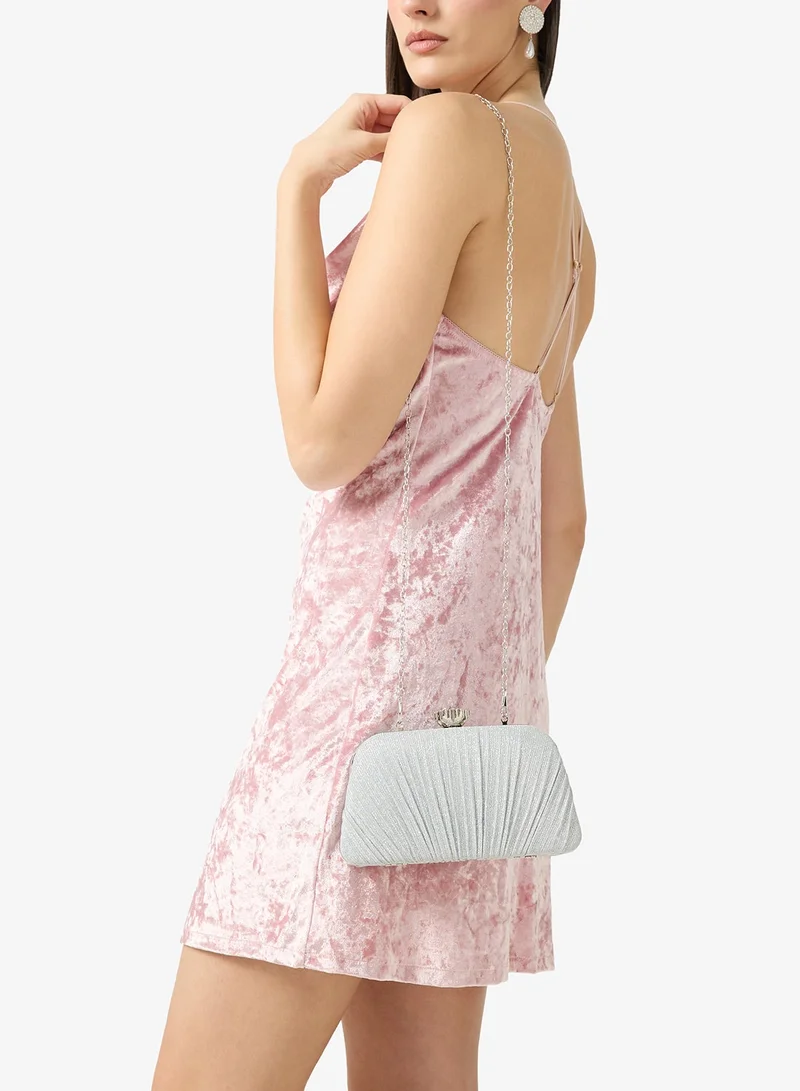 Shimmery Diamonte Detailed Clutch