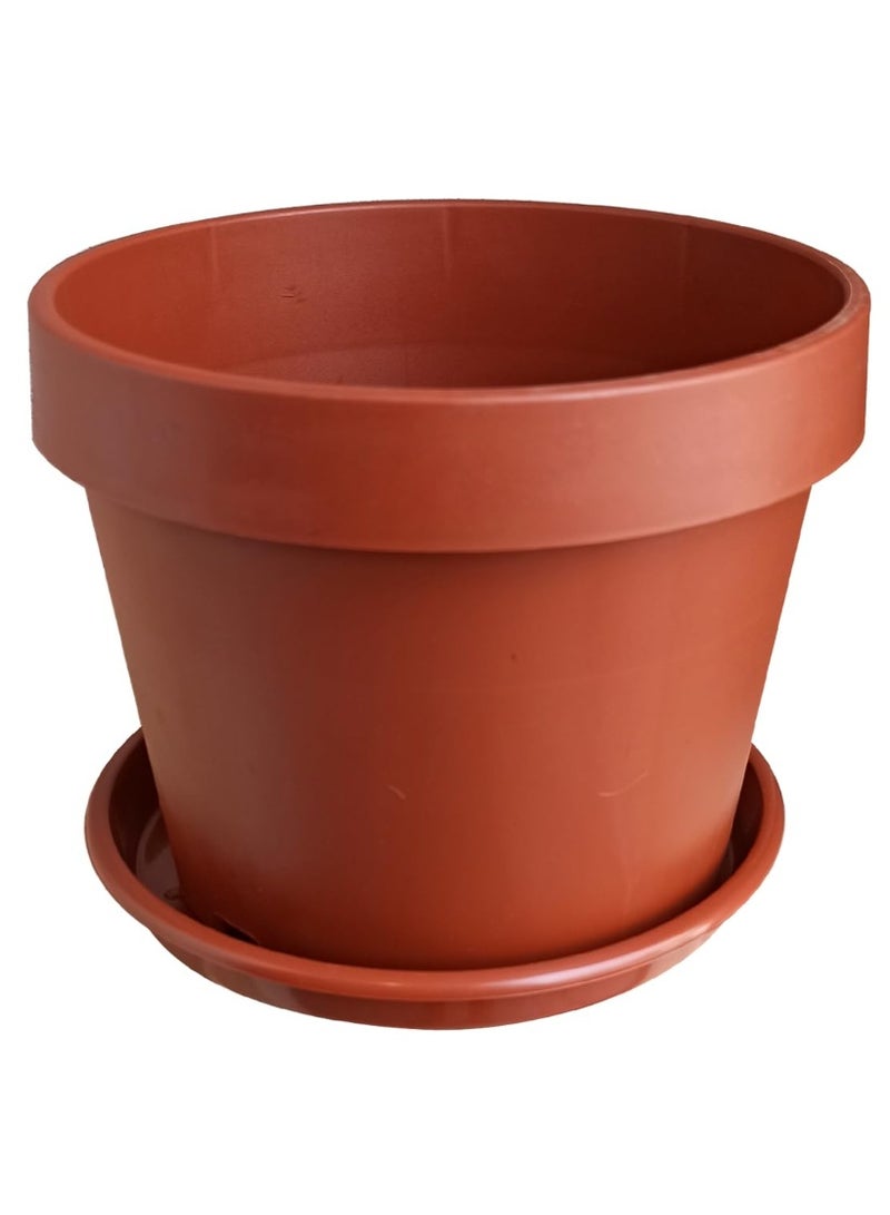 أيدل وعاء زراعة دائري نوفا - وعاء زهور داخلي/خارجي مع صينية تصريف - وعاء زراعي زخرفي للحديقة والشرفة والبلاكونة، بأحجام متعددة - صنع في إيطاليا - من إيديل - Image 1