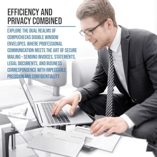 Compuchecks Double Window Envelopes #10- Flip and Seal Flap, Security Business Mailing Envelopes - Tamper Evident, Security Tint - 50 Count – For Invoices and Legal Documents - Image 2
