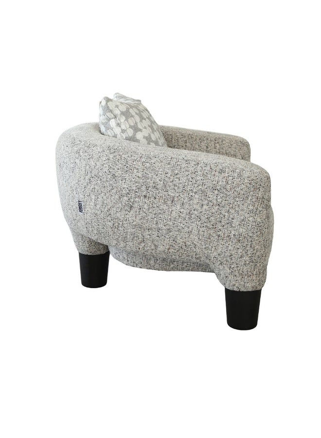 DANUBE HOME Retrova 1 Seater Fabric Sofa  | Armchair  | Modern Design Single Seater Accent Chair | Comfortable Living Room Furniture L101xW92xH71cm - Beige - Image 2