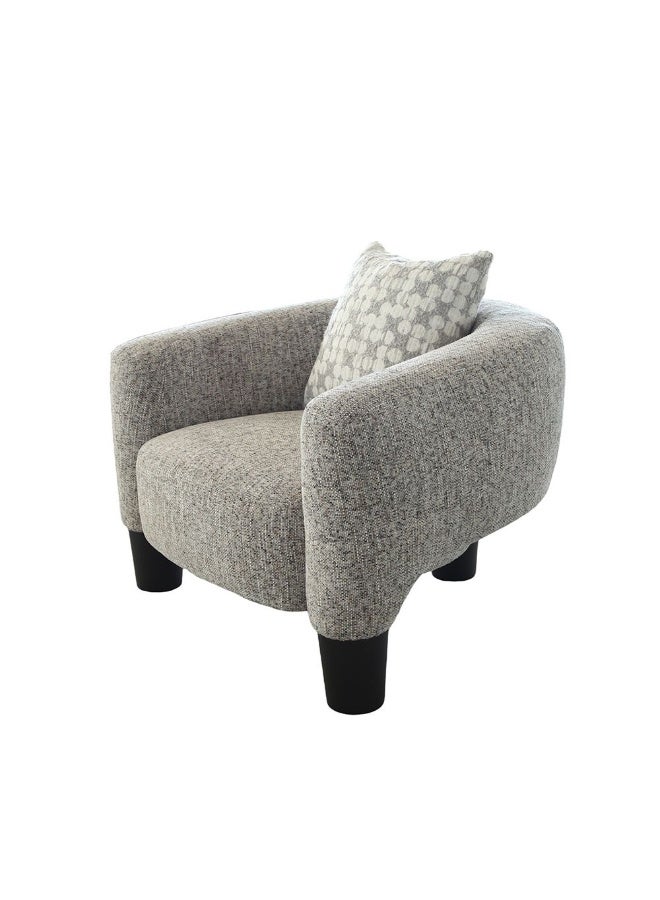 DANUBE HOME Retrova 1 Seater Fabric Sofa  | Armchair  | Modern Design Single Seater Accent Chair | Comfortable Living Room Furniture L101xW92xH71cm - Beige - Image 4