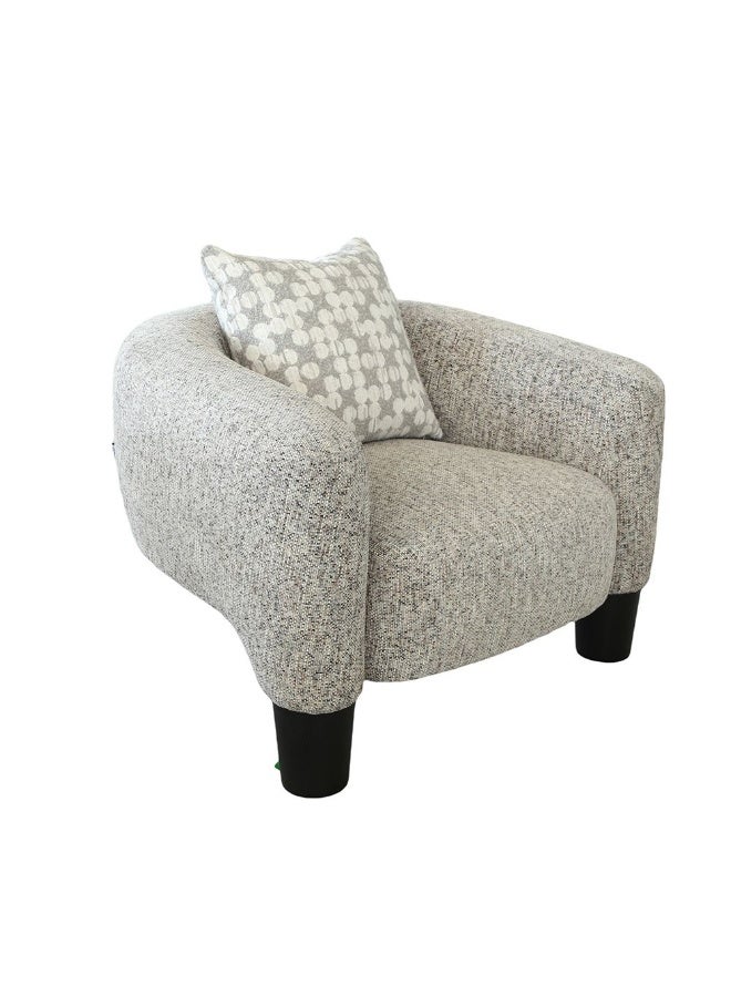 DANUBE HOME Retrova 1 Seater Fabric Sofa  | Armchair  | Modern Design Single Seater Accent Chair | Comfortable Living Room Furniture L101xW92xH71cm - Beige - Image 3