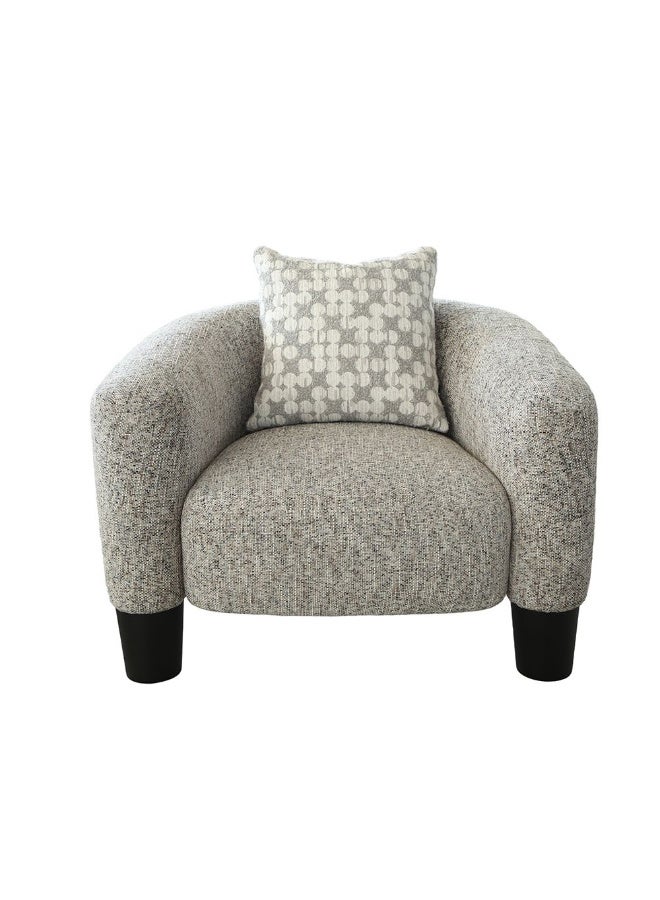 DANUBE HOME Retrova 1 Seater Fabric Sofa  | Armchair  | Modern Design Single Seater Accent Chair | Comfortable Living Room Furniture L101xW92xH71cm - Beige - Image 1