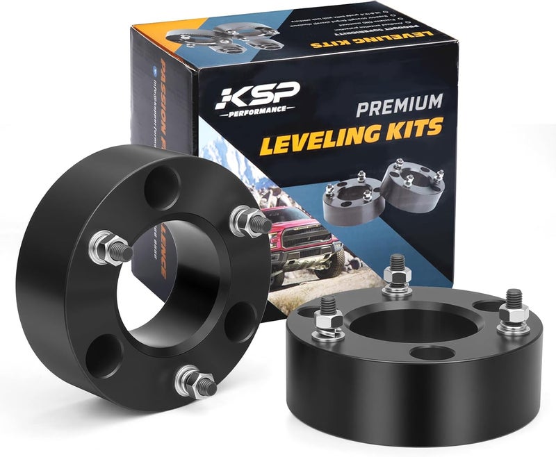 KSP PERFORMANCE 3" Front Leveling Kits for Silverado 1500 2WD/4WD 2007-2019, Sierra 2WD/4WD 2007-2019, 3 Inch Suspension Strut Spacers Lift Kits for Pickup with 6 Lug - Image 1