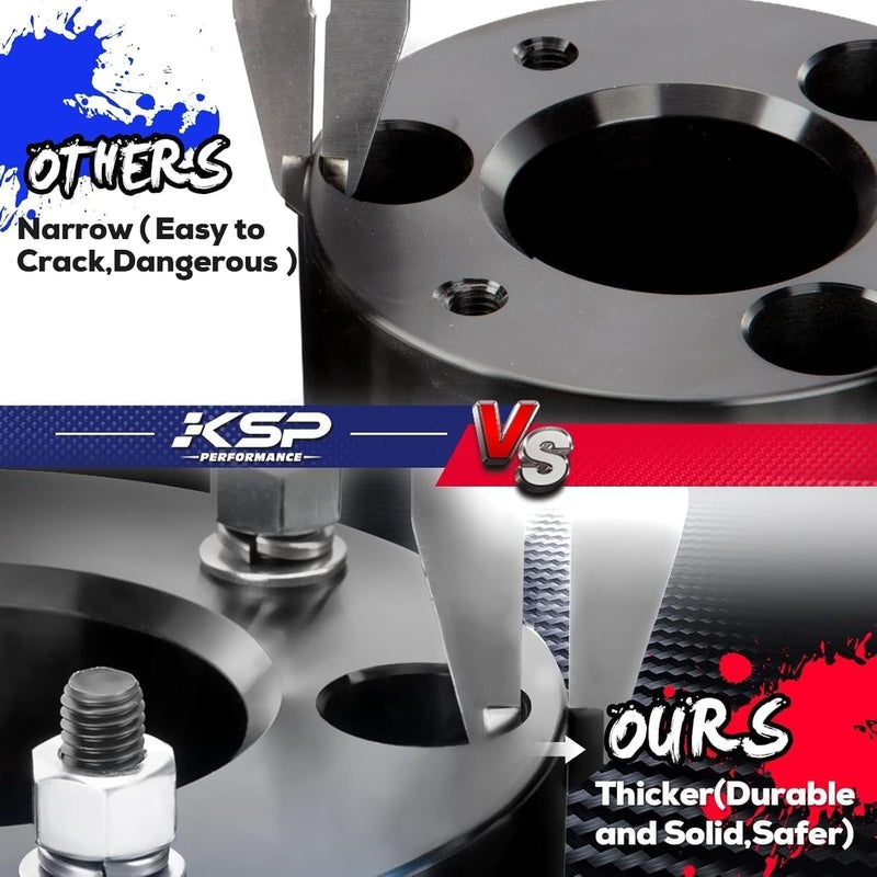 KSP PERFORMANCE 3" Front Leveling Kits for Silverado 1500 2WD/4WD 2007-2019, Sierra 2WD/4WD 2007-2019, 3 Inch Suspension Strut Spacers Lift Kits for Pickup with 6 Lug - Image 5