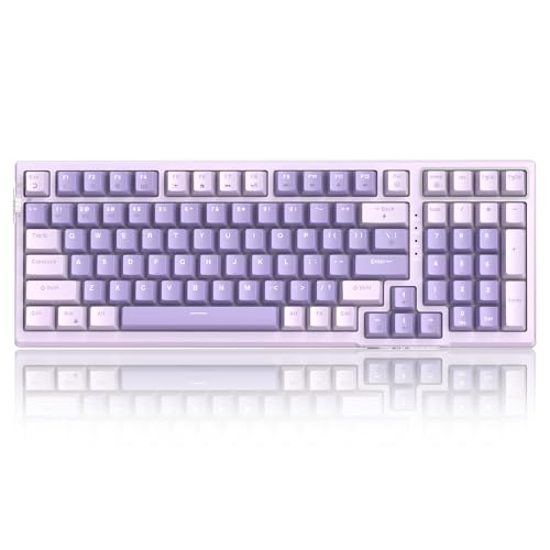 MageGee SKY98 Wireless Gasket Mechanical Gaming Keyboard 96 Hot Swappable RGB Custom Creamy Keyboard with 5Layer Sound Padding BT24GUSBC NKRO for WinMac Lavender Violet Switch - Image 1