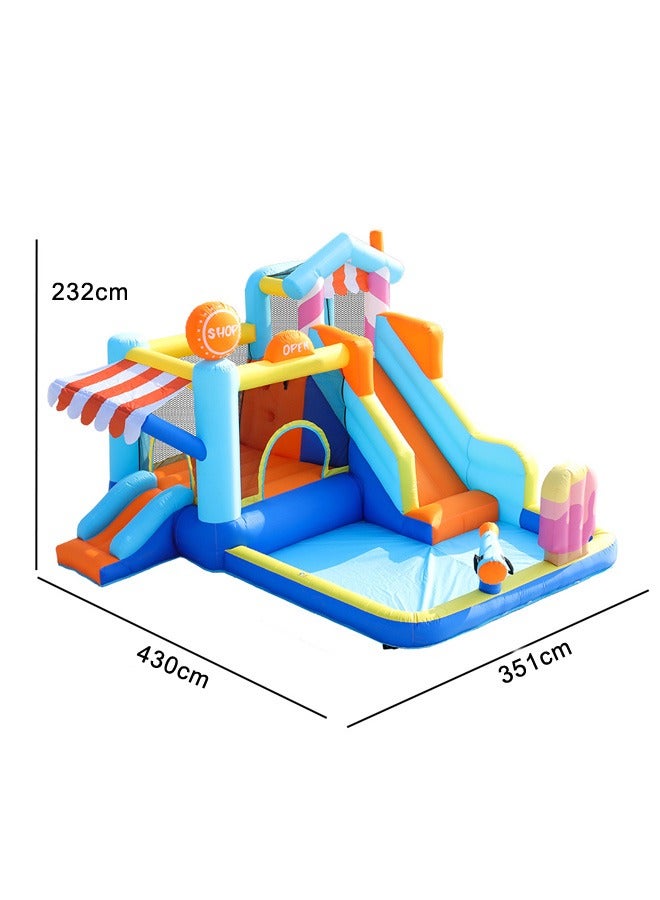 JSAITOYS منزلي للأطفال ملعب قابل للنفخ مع منزلق مائي قابل للنفخ قصر قفز للأطفال - Image 2