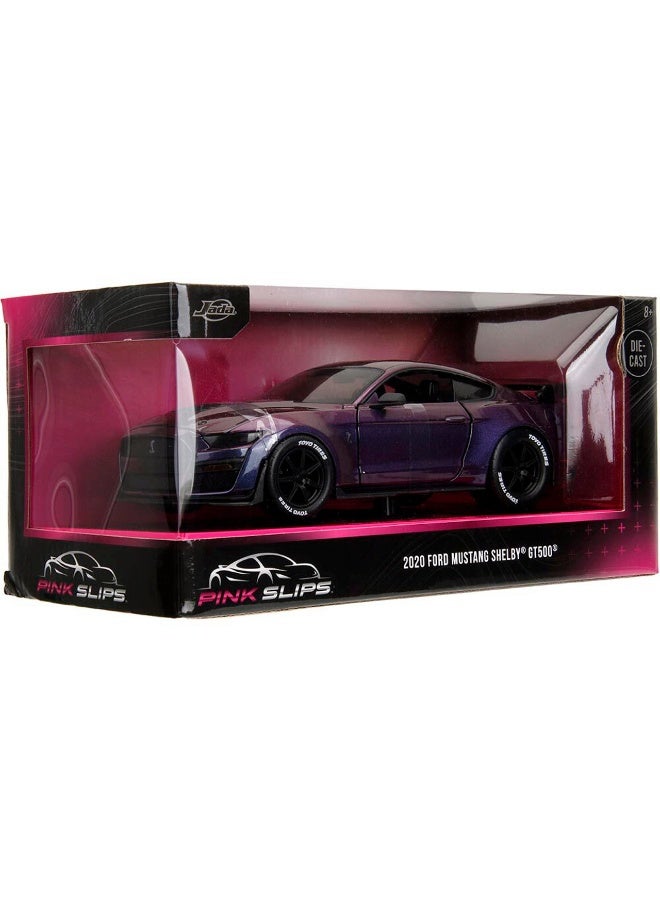 JADA Pink Slips 2020 Ford Mustang Shelby Gt-500 Die-Cast Car (1:24, Purple) - Image 1