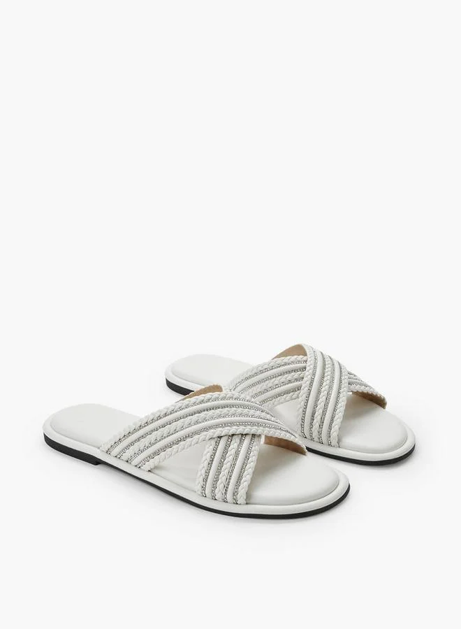 Flora Bella Women Embellished Cross Strap Sandals