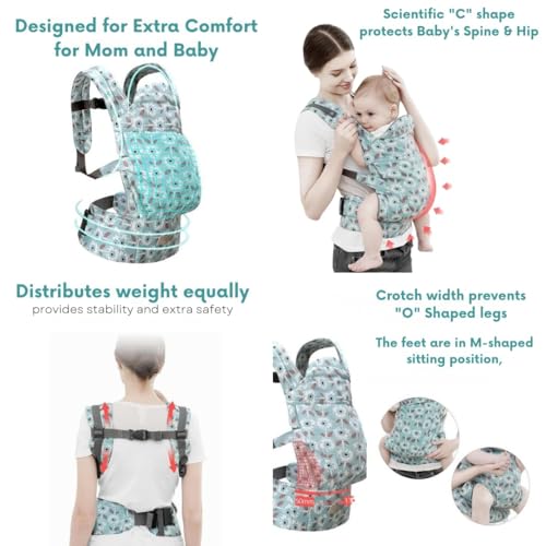 Moppets Ergonomic Baby Sling Carrier Wrap Cotton, Breastfeeding and Stroller Cover Adjustable for Newborn Baby up to 15kg - Special Carrier/Sling for PREMIE Babies (Pink Cotton) - Image 4