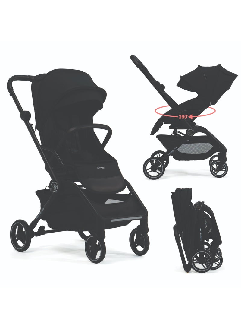 Hamilton by Yoop Spin Baby Stroller with Cup Holder - 360° Rotating Seat - MagicFold™ Technology - One Hand Foldable - Reflective Wheels with Suspension - Image 1