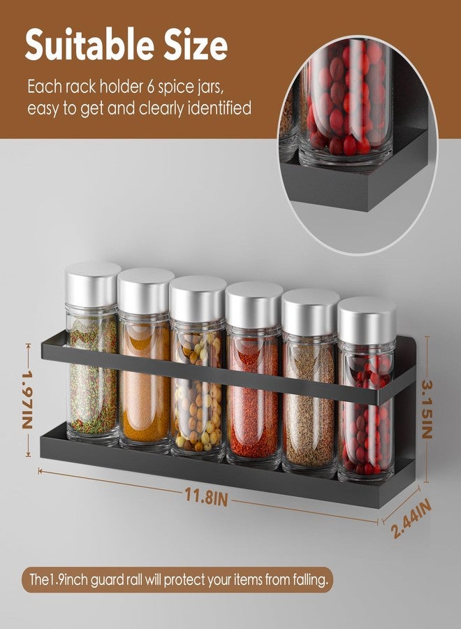 VANPET Magnetic Spice Rack for Refrigerator, Magnetic Fridge Shelf for Kitchen Spice Organizer, Spice Rack Wall Mount, Fridge Organizers and Storage (2, Black) - Image 3