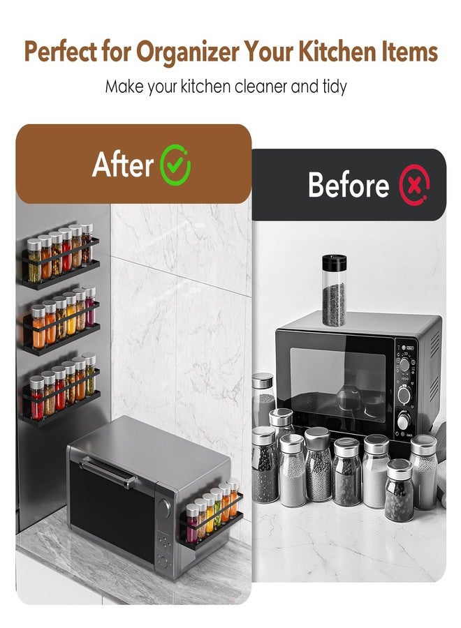 VANPET Magnetic Spice Rack for Refrigerator, Magnetic Fridge Shelf for Kitchen Spice Organizer, Spice Rack Wall Mount, Fridge Organizers and Storage (2, Black) - Image 4