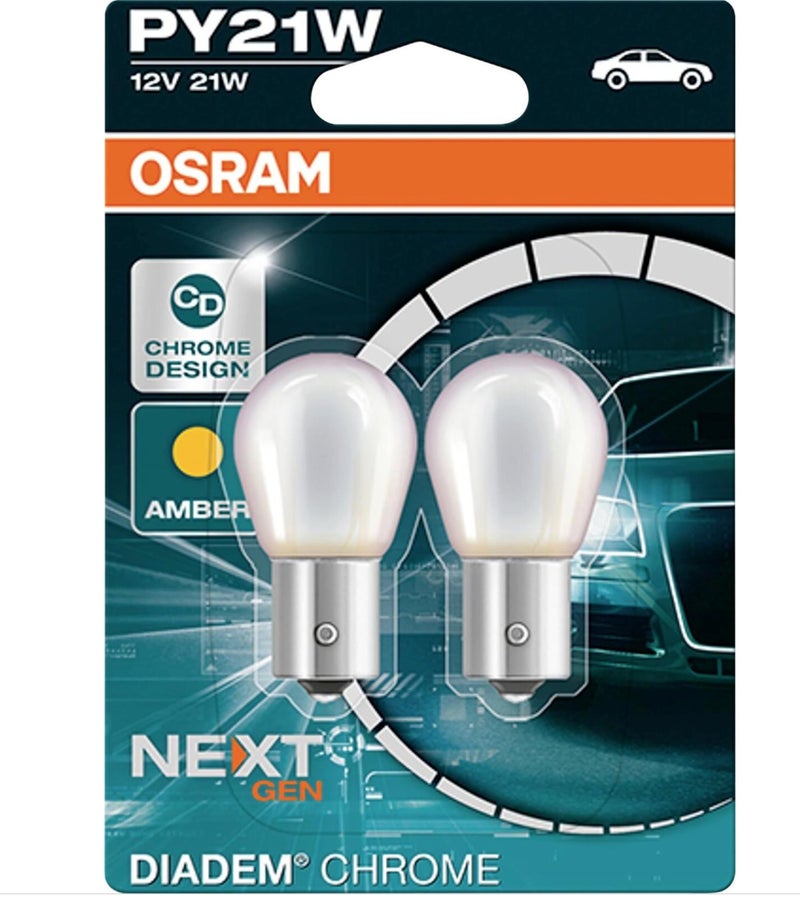 OSRAM DIADEM CHROME PY21W halogen, signallamp, turn signal light, 7507DC-02B, 12V, double blister 2 pieces - Image 5