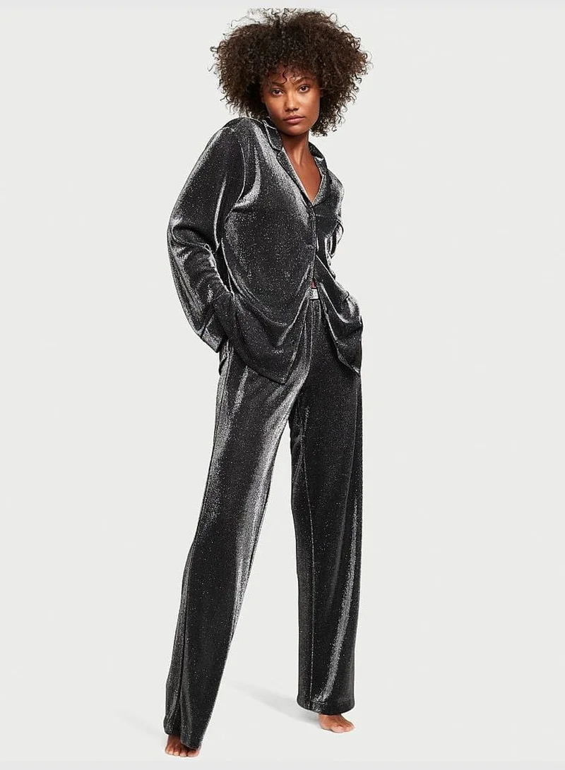 Victoria's Secret Shimmer Knit Long Pajama Set
